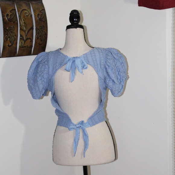 Free People, StarStruck Puff Sleeve Crop Tee - Picture 5 of 12